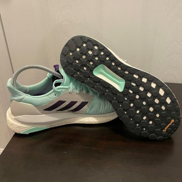 ADIDAS BOOST RUNNING SNEAKERS SZ 8.5 SOLAR LITE GREEN MINT ATHLETIC VERSATILE - Picture 7 of 16